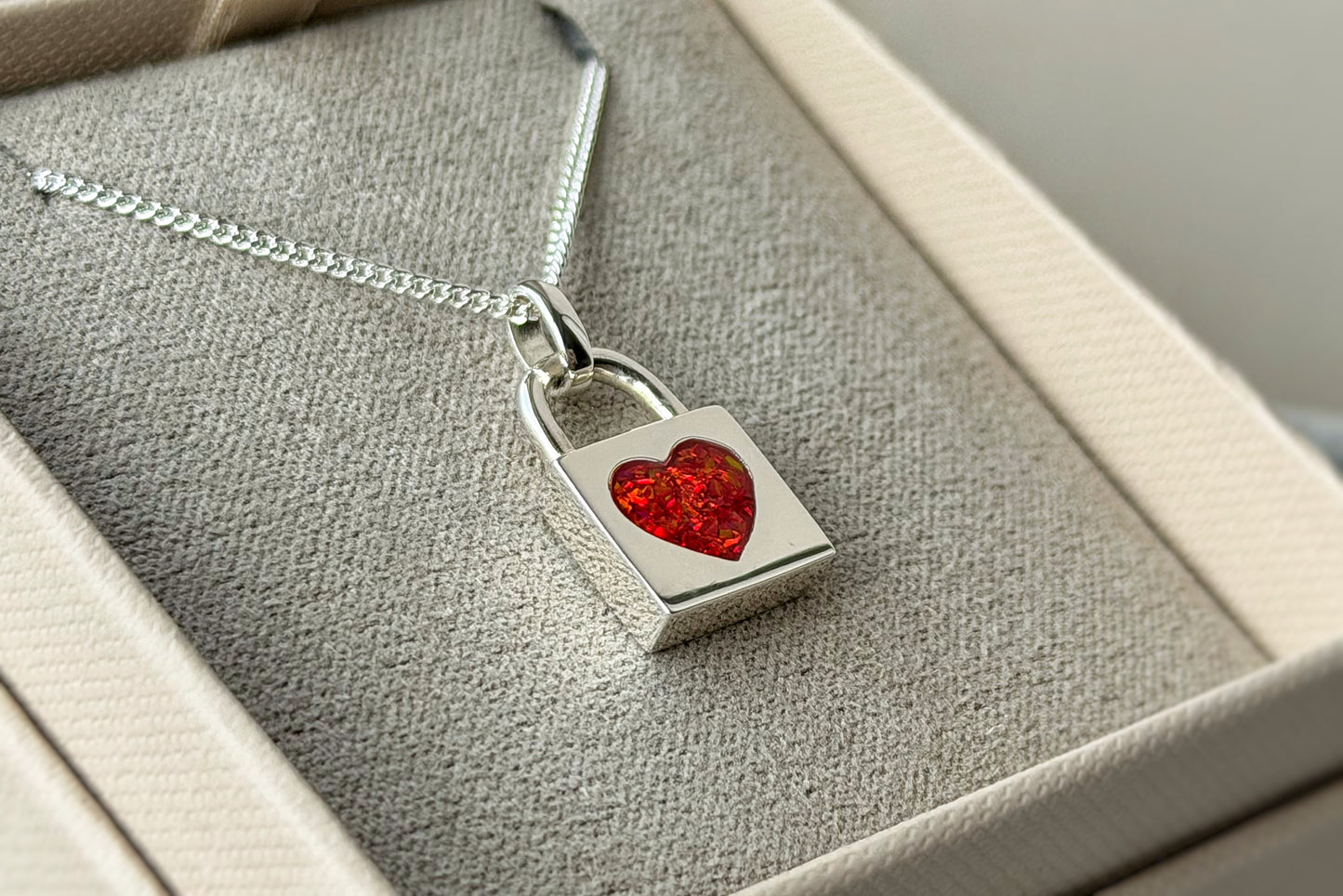 925 Silver Padlock Heart Pendant