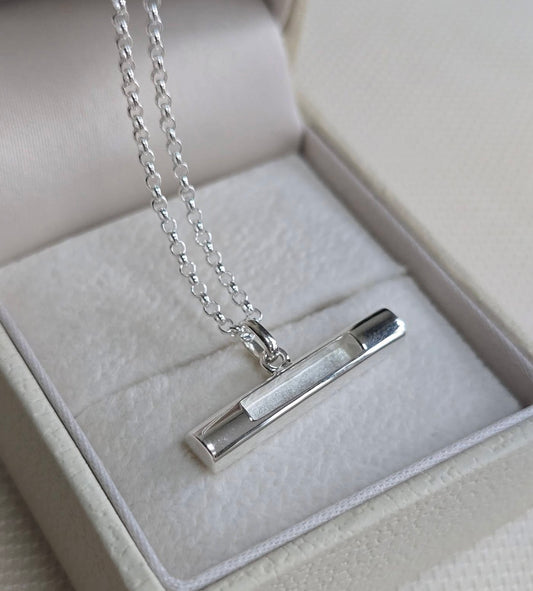925 Silver T-Bar Pendant
