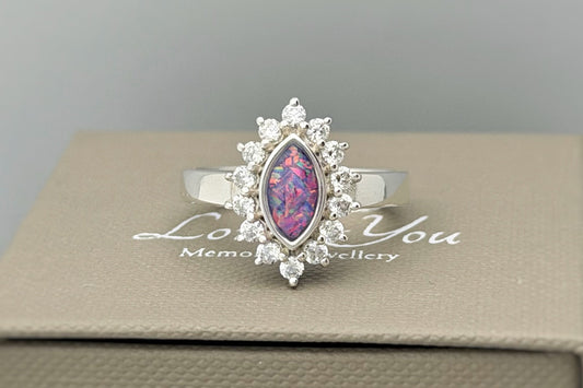 925 Silver Princess Marquise Crystal Ring