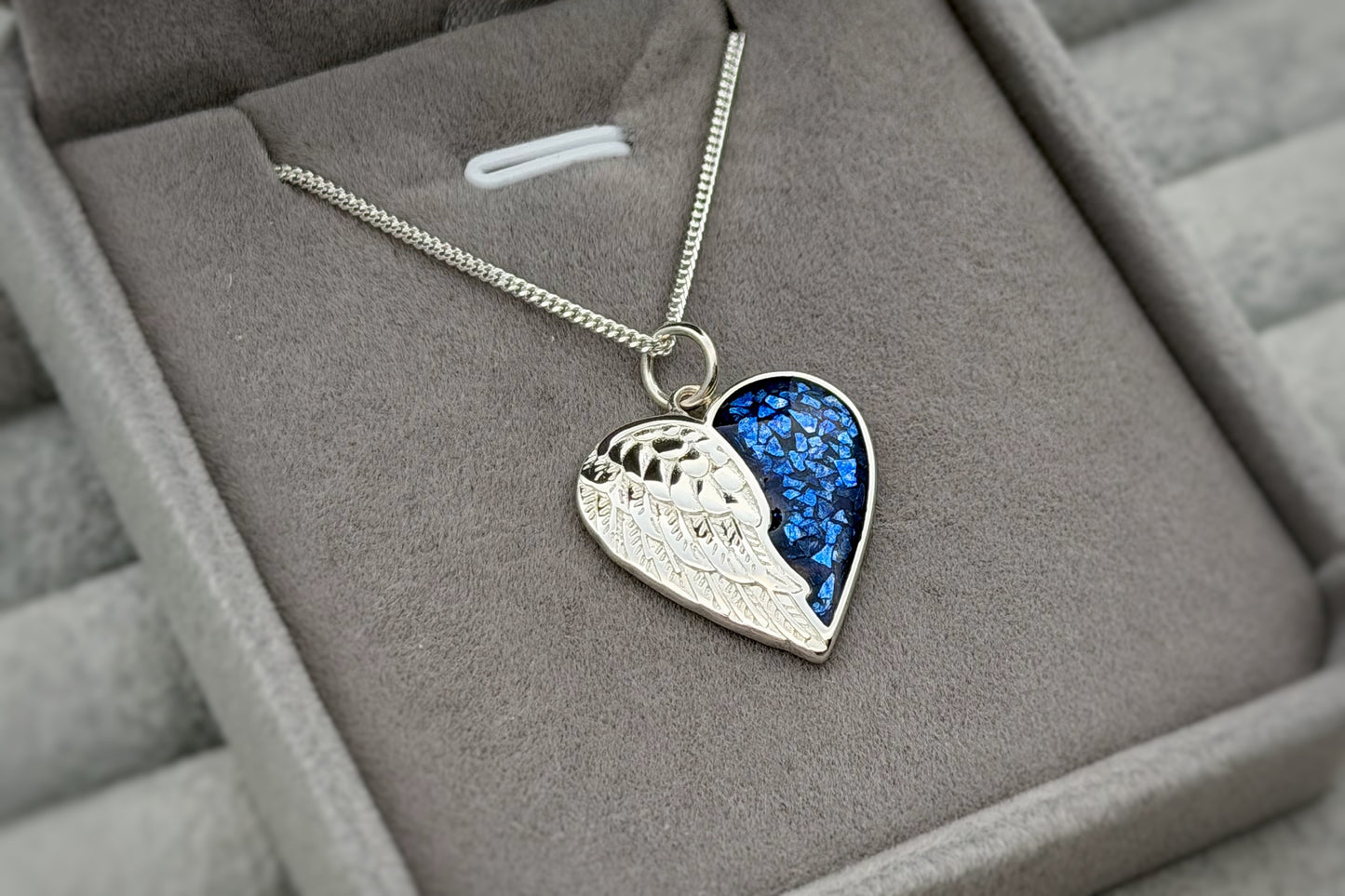 925 Silver Half Wing Heart Pendant