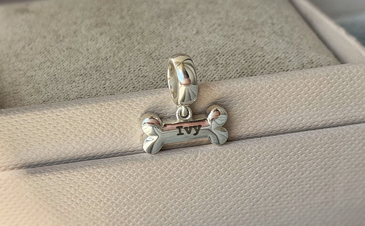 925 Silver Dog Bone Dangle Charm
