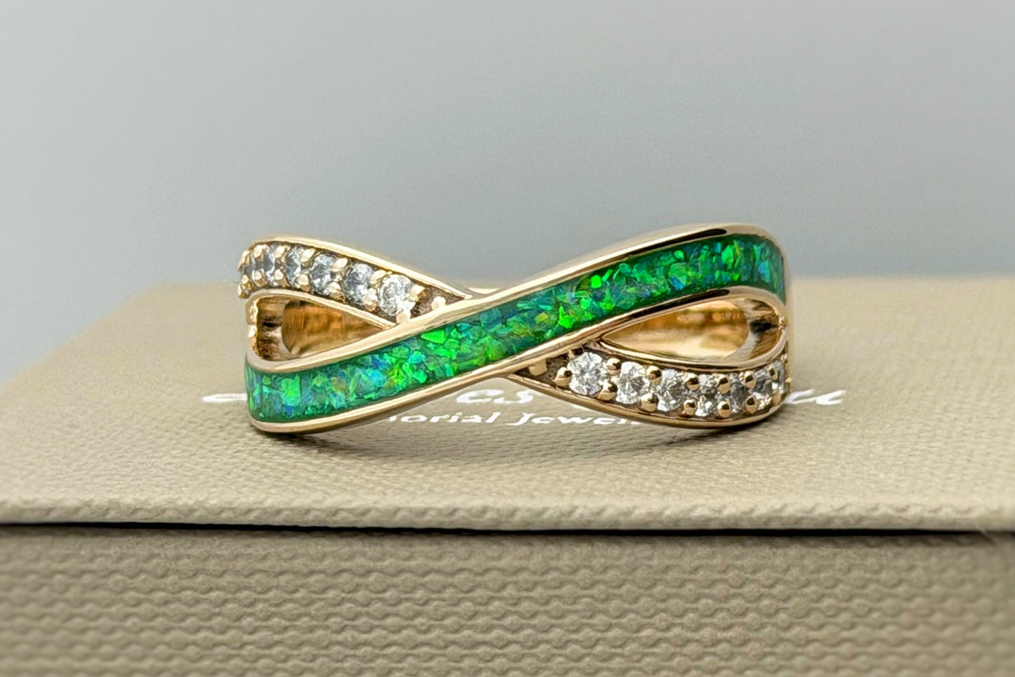 9k Gold Infinity Crystal Ring