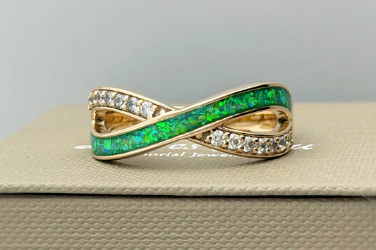 9k Gold Infinity Crystal Ring