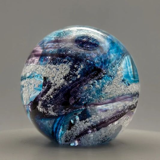 Mini Crystal Glass Ashes Round Paperweight