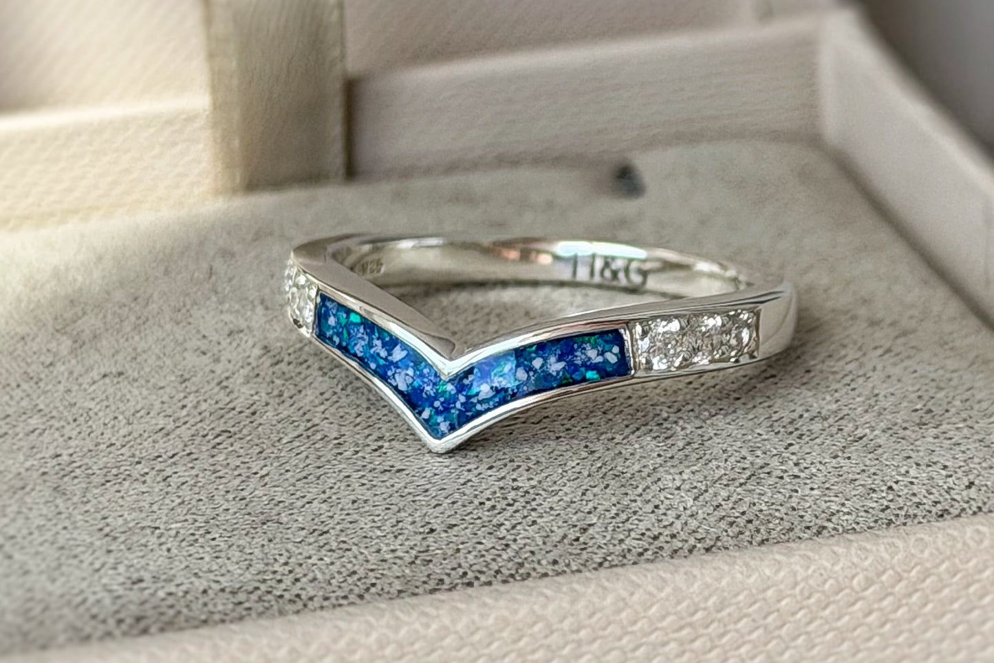 925 Silver Crystal Wishbone Ring