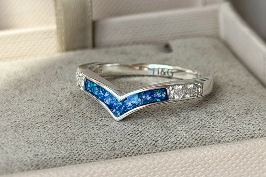 925 Silver Crystal Wishbone Ring