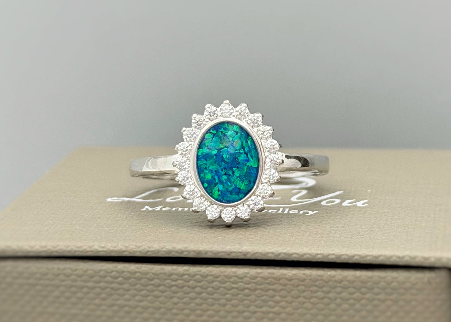 925 Silver Oval Halo Ring