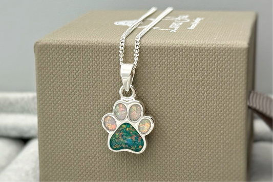 925 Silver Simple Paw Print Pendant