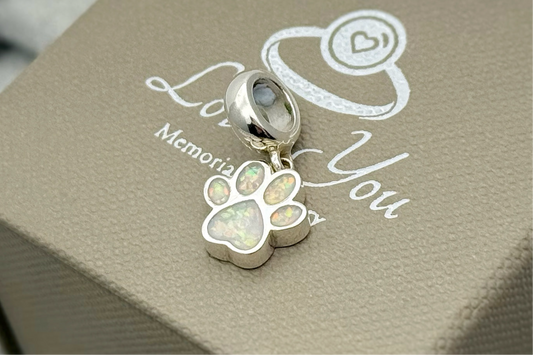 925 Silver Paw Print Dangle Charm