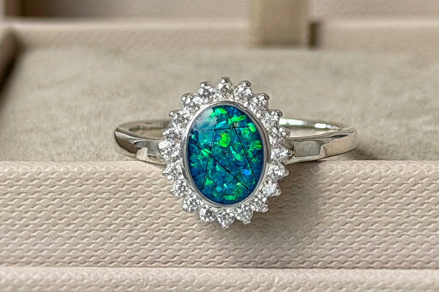 925 Silver Oval Halo Ring