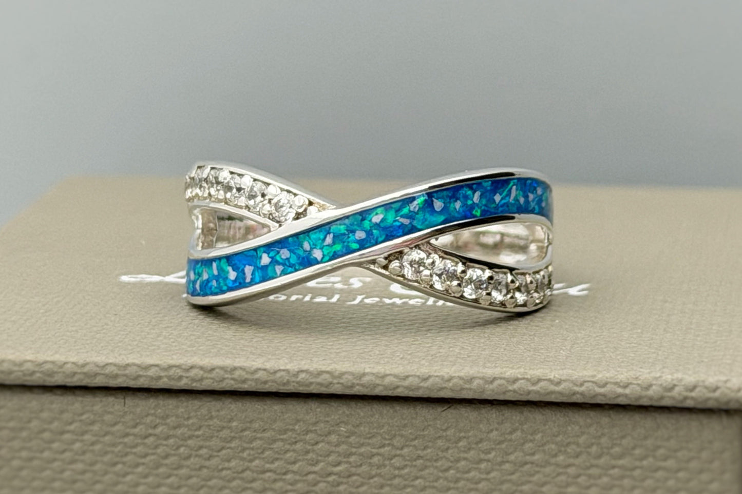 925 Silver Infinity Crystal Ring