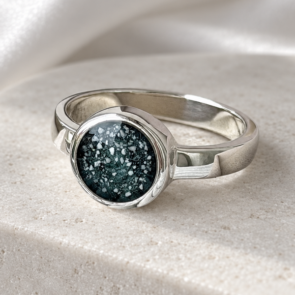 925 Silver Simple 10mm Round Stone Ring