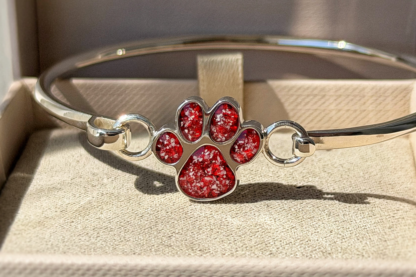 925 Silver Paw Print Bangle