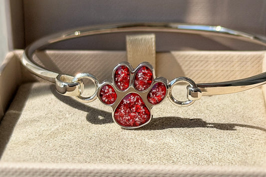 925 Silver Paw Print Bangle