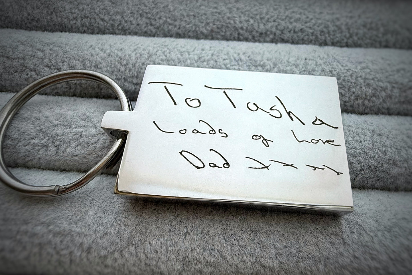 Handwriting/Drawing/Fingerprint Engraved Metal Keyrings