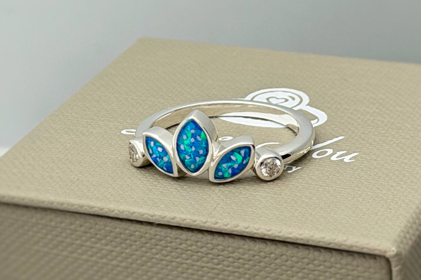 925 Silver Trilogy Marquise Crystal Ring