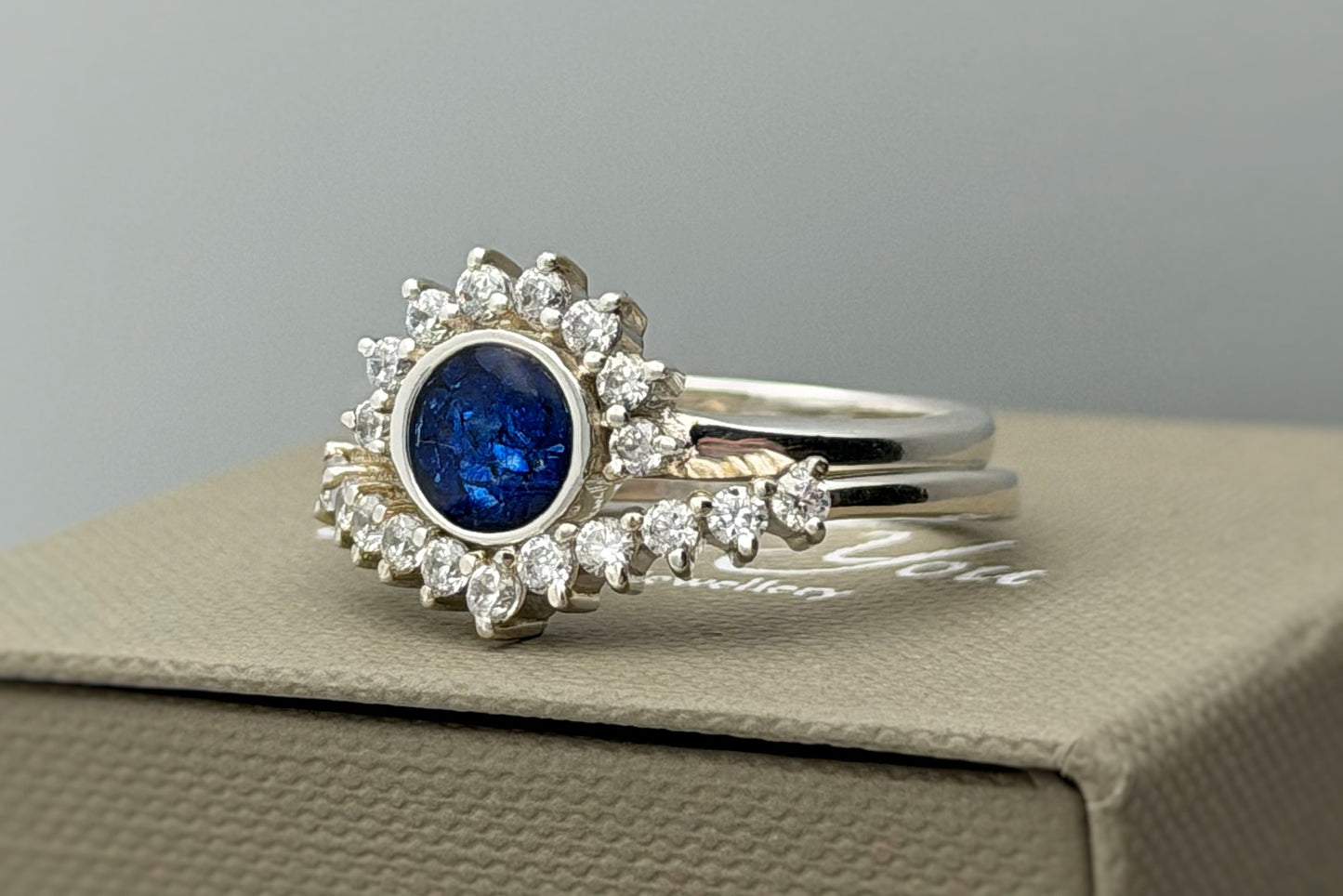 925 Silver Half Halo Crystal Ring