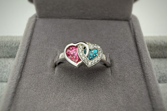 925 Silver Entwined Heart Ring