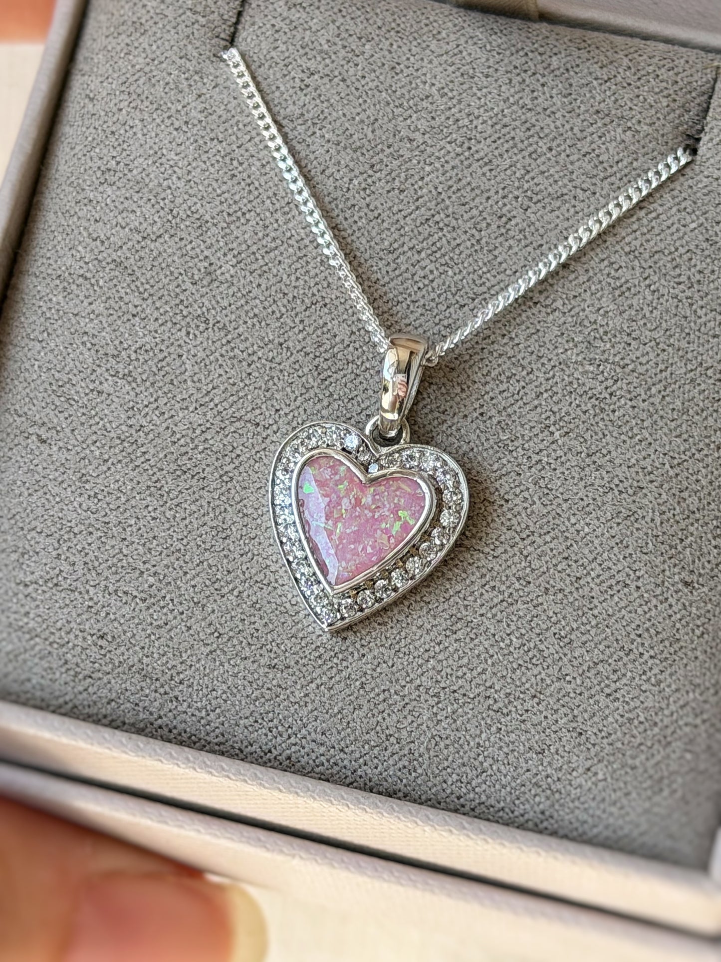 925 Silver Heart Crystal Surround Pendant