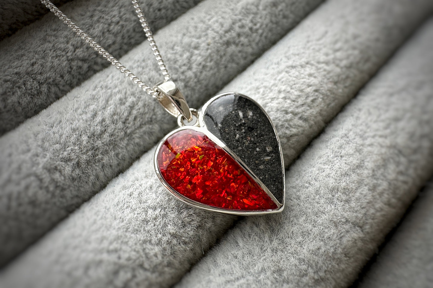 925 Silver Split Heart Pendant