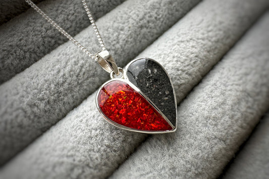 925 Silver Split Heart Pendant