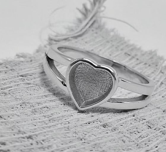 925 Silver Split Shank Large Heart Ring