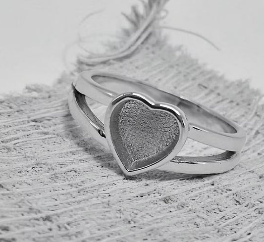 925 Silver Split Shank Large Heart Ring