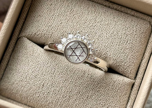 925 Silver Half Halo Crystal Ring