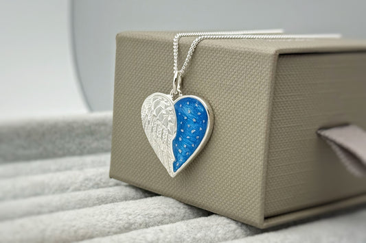 925 Silver Half Wing Heart Pendant