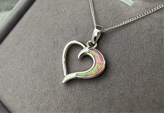 925 Silver Hollow Heart Pendant