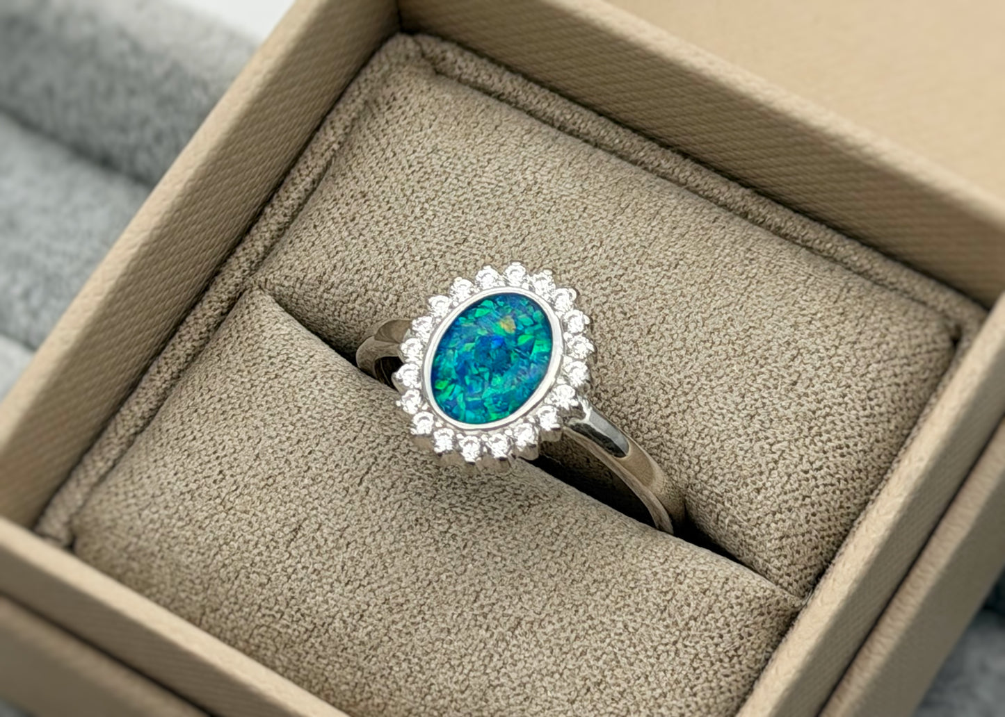 925 Silver Oval Halo Ring
