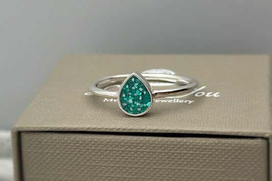 925 Silver Simple Teardrop Ring