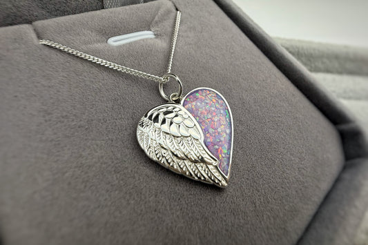 925 Silver Half Wing Heart Pendant