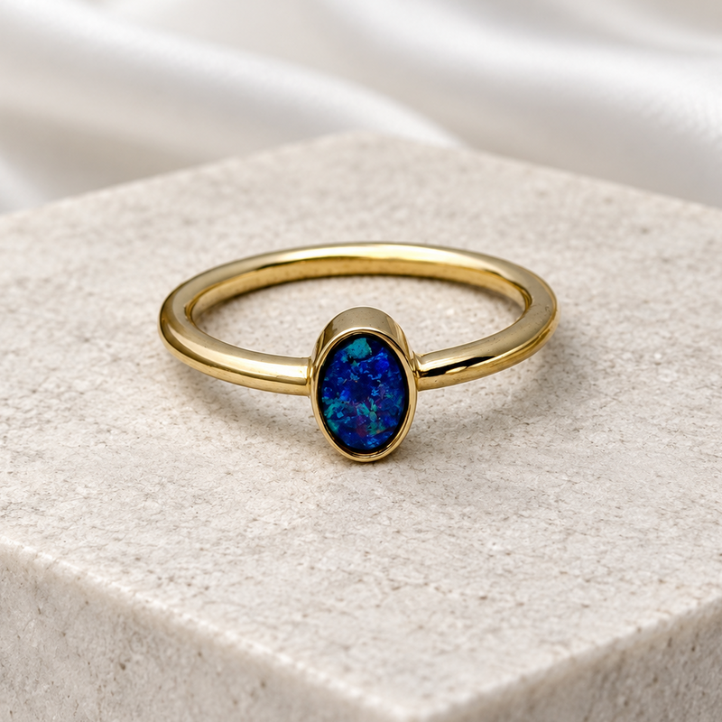 9K Gold Simple Oval Ring