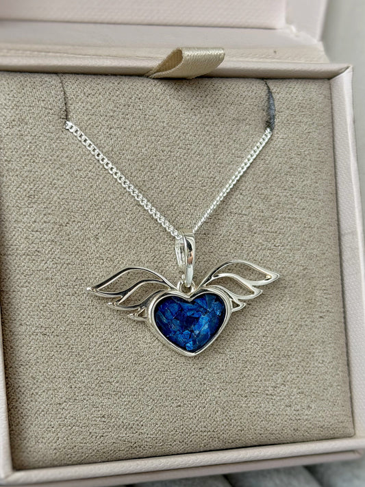925 Silver Winged Heart Pendant
