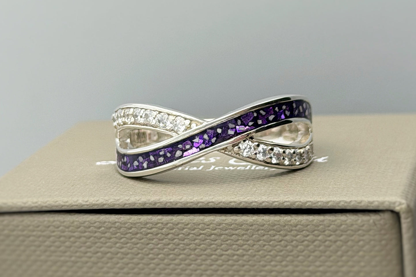 925 Silver Infinity Crystal Ring
