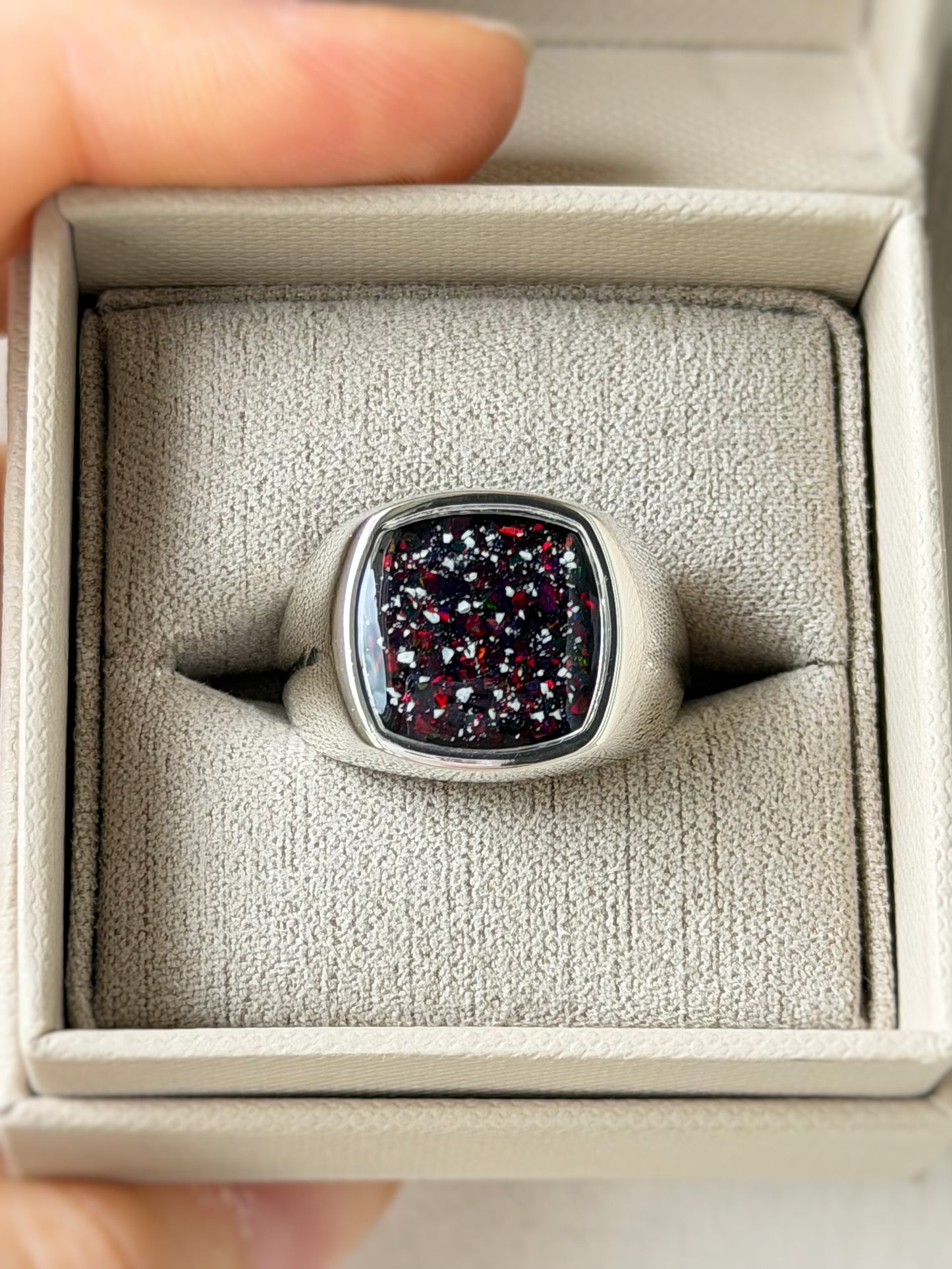 925 Silver Unisex Rounded Square Signet Ring