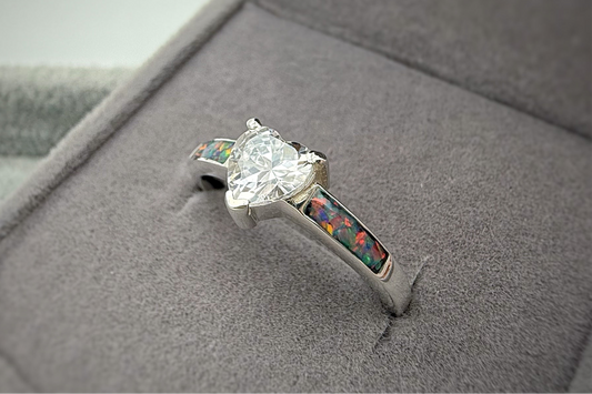 925 Silver Heart Solitaire Ring