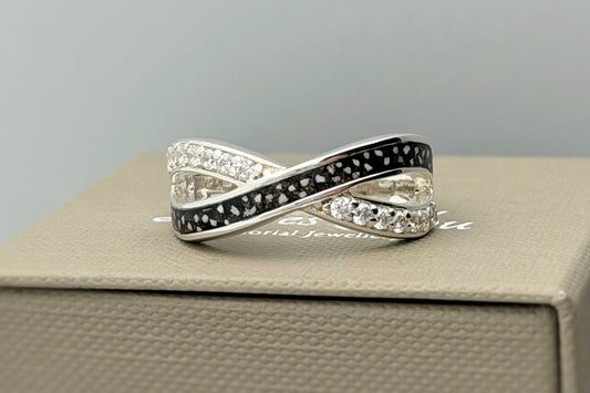 925 Silver Infinity Crystal Ring