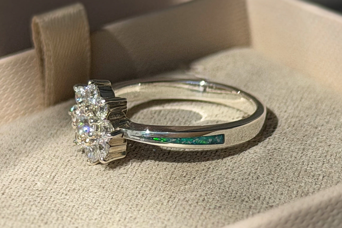 925 Silver Celestial Cluster Crystal Ring