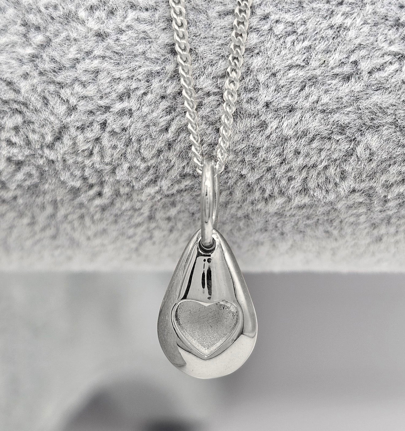 925 Silver Pebble Heart Pendant