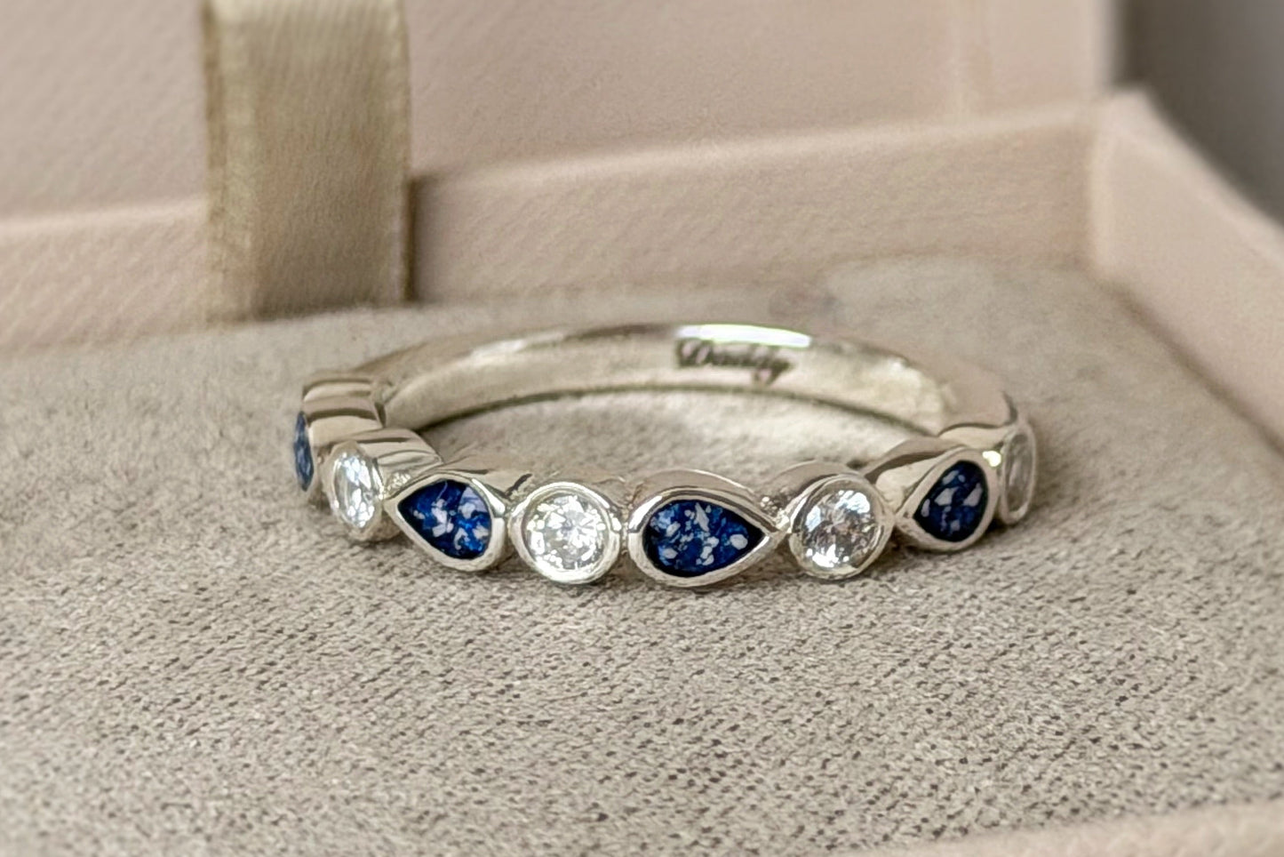 925 Silver Pear Crystal Band Ring