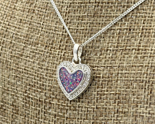925 Silver Heart Crystal Surround Pendant
