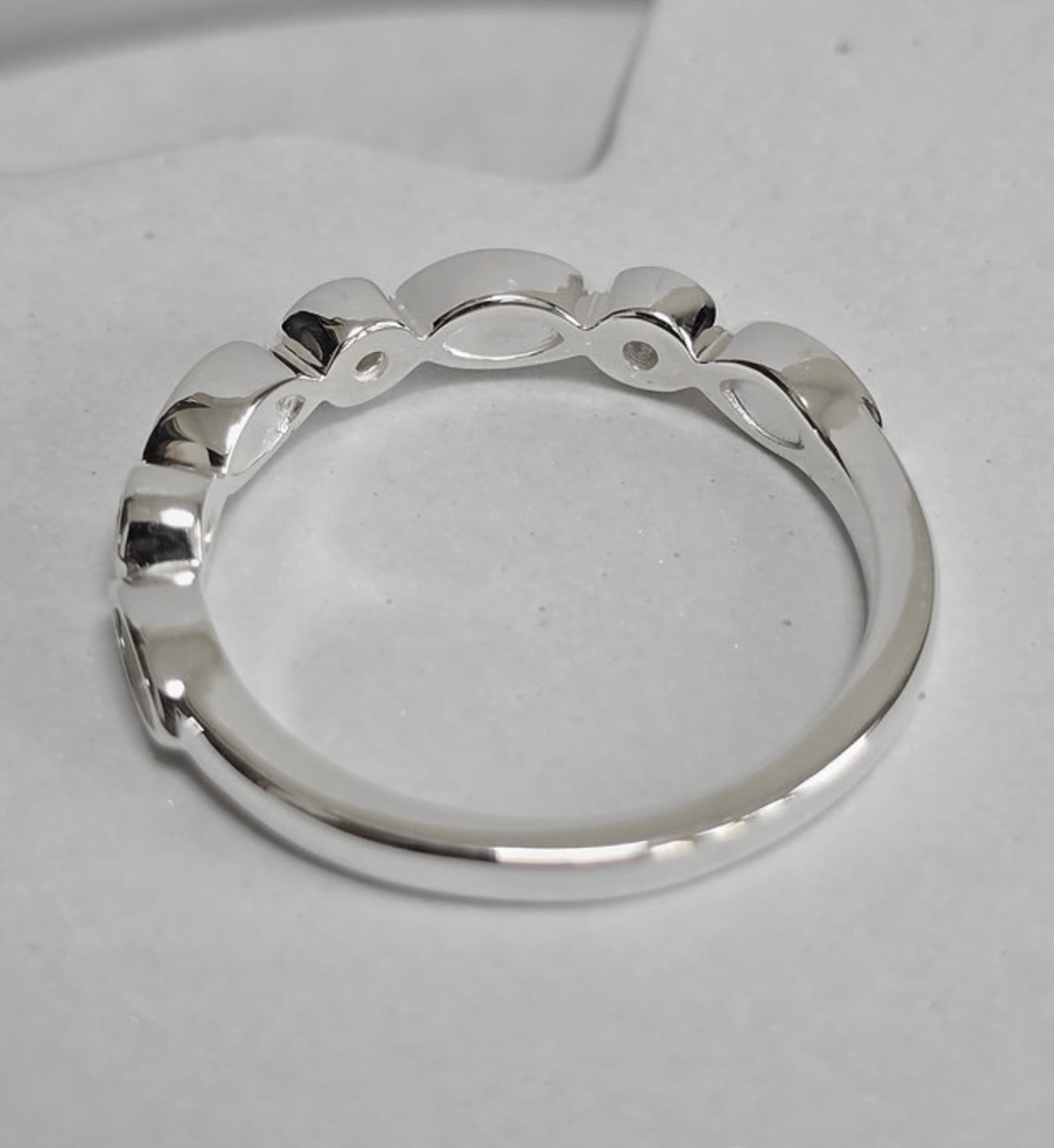 925 Silver Marquise Bezel Set Eternity Ring