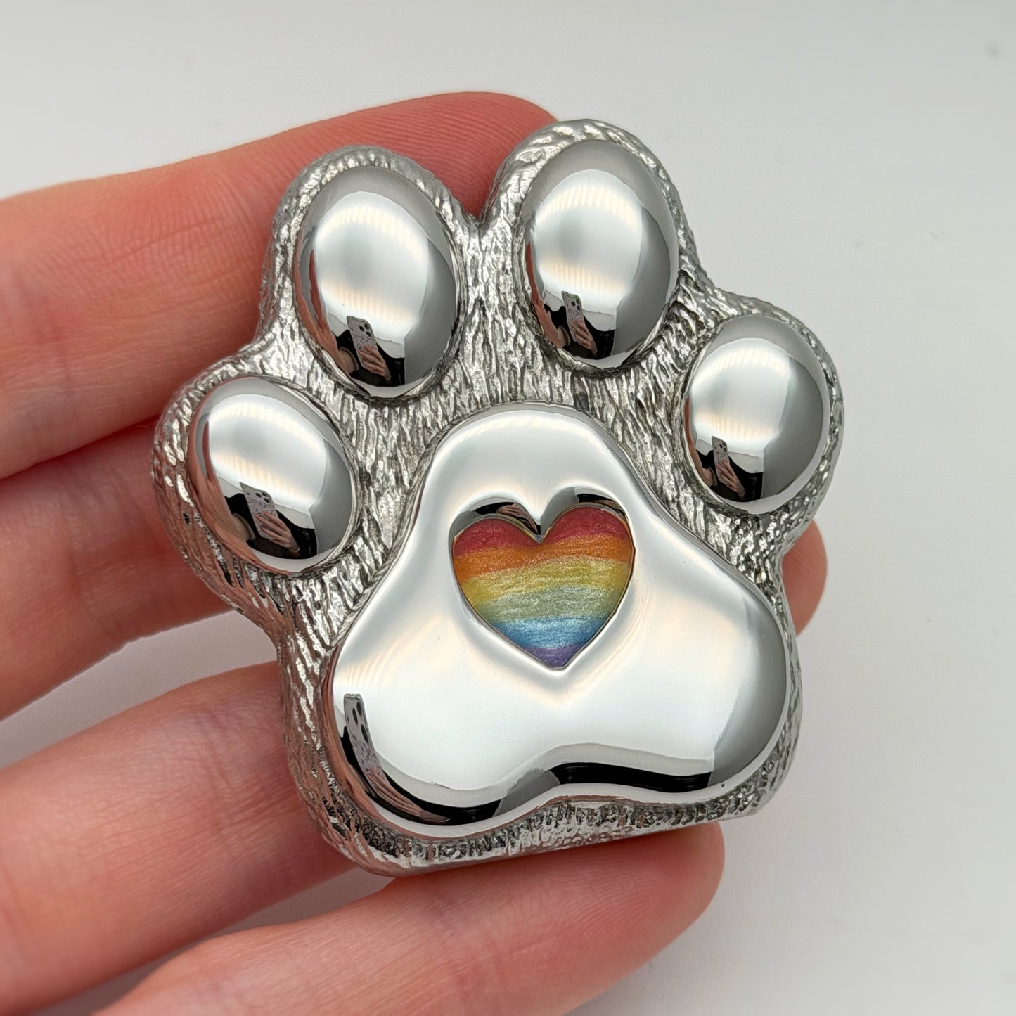 Paw Shape Stainless Steel Memorial Ornament with Stand