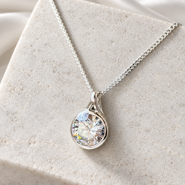 Round Crystal Secretly Set Ashes Pendant