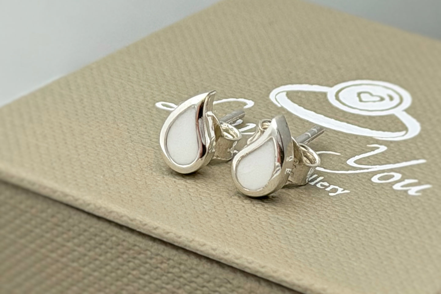 925 Silver Simple ‘Milk Drop’ Stud Earrings