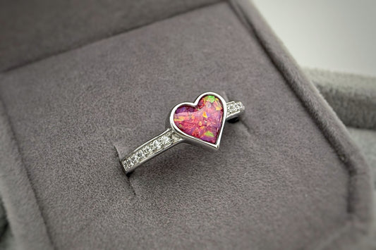 9k Gold Heart Crystal Shoulder Ring