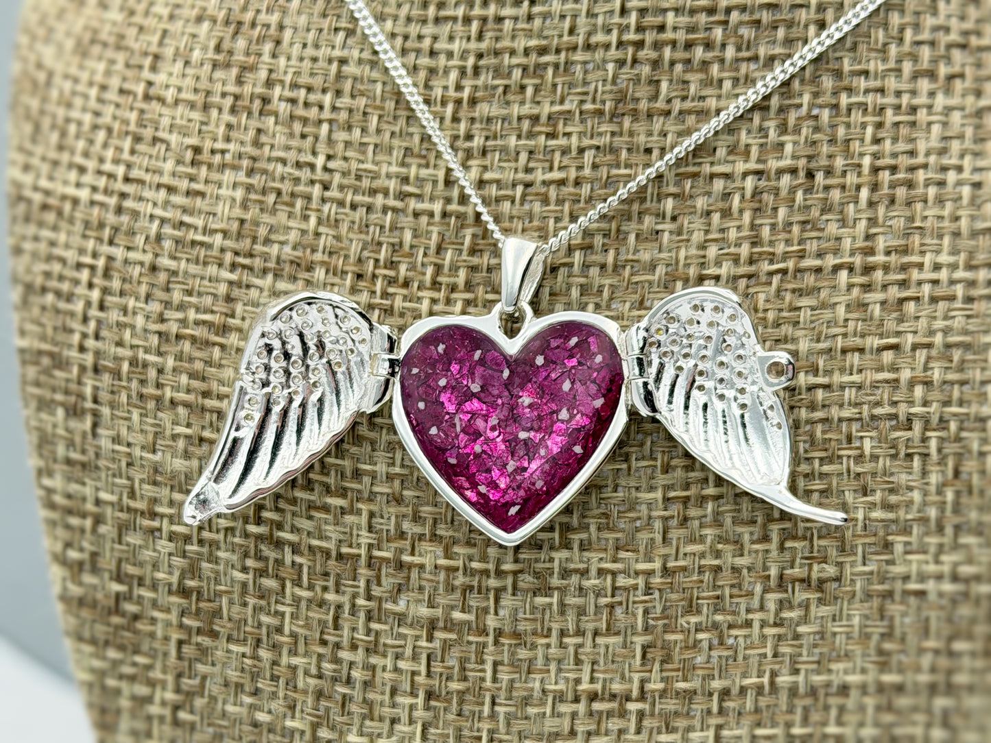 925 Silver Angel Wings Locket Pendant