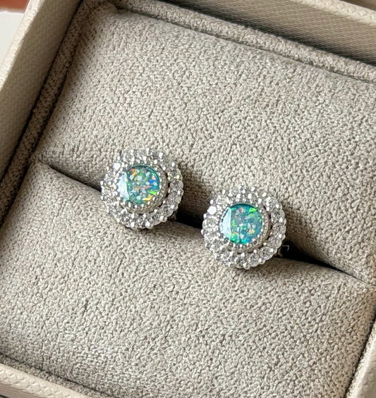 925 Silver Halo Memorial Earrings